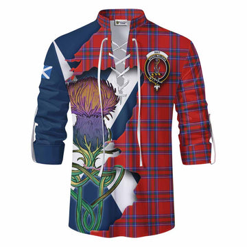 Rait Tartan Family Crest Ghillie Kilt Shirt Scottish Thistle Celtic Inspired Men - Tartan Vibes Clothing