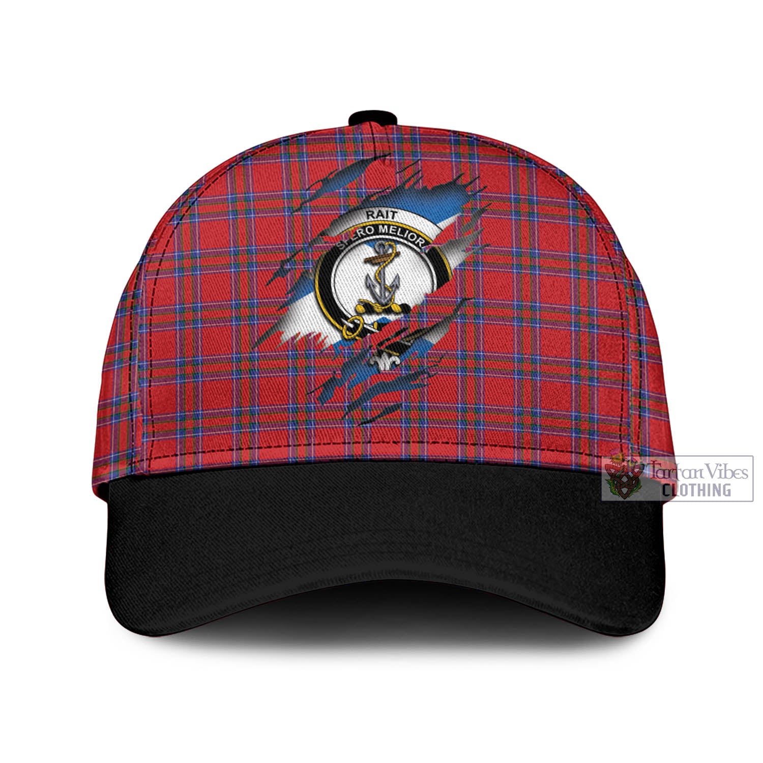 Tartan Vibes Clothing Rait Tartan Classic Cap with Family Crest In Me Style