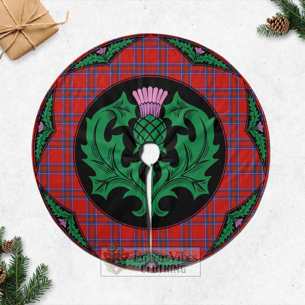 Tartan Vibes Clothing Rait Tartan Christmas Tree Skirt Scottish Thistle Style