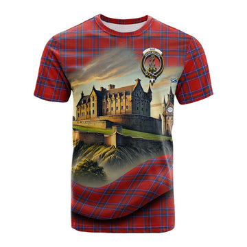 Rait Tartan Family Crest Cotton T-shirt with Scottish Ancient Castle Style Kid's Shirt - Tartan Vibes Clothing