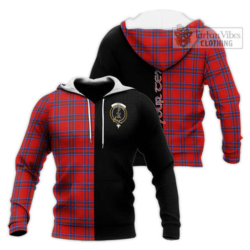 Rait Tartan Knitted Hoodie with Family Crest and Half Of Me Style