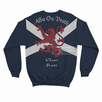 Rait Tartan Lion Rampant Sweatshirt  Proudly Display Your Heritage with Alba Gu Brath and Clan Name