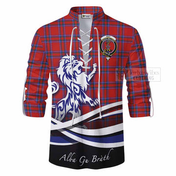 Rait Tartan Ghillie Kilt Shirt with Alba Gu Brath Regal Lion Emblem