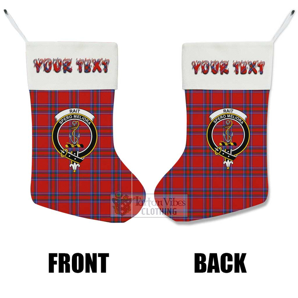 Tartan Vibes Clothing Rait Tartan Family Crest Christmas Stocking with Personalized Text