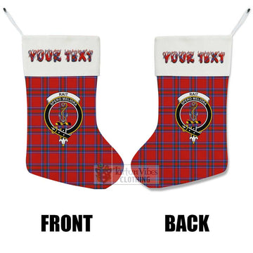 Rait Tartan Family Crest Christmas Stocking with Personalized Text