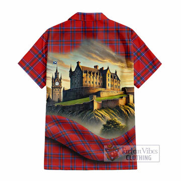 Rait Tartan Family Crest Hawaiian Shirt with Scottish Ancient Castle Style - Tartan Vibes Clothing