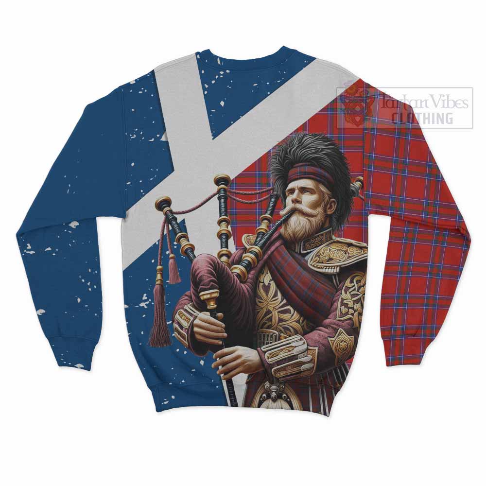 Tartan Vibes Clothing Rait Tartan Sweatshirt with Family Crest Scottish Bagpiper Vibes