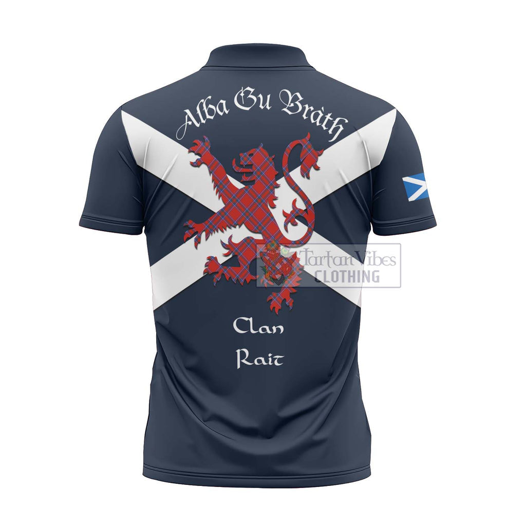 Tartan Vibes Clothing Rait Tartan Lion Rampant Zipper Polo Shirt – Proudly Display Your Heritage with Alba Gu Brath and Clan Name