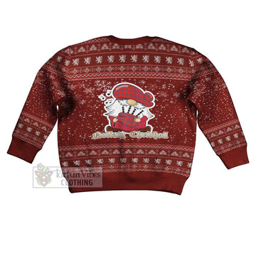 Rait Clan Christmas Kid Ugly Sweater with Gnome Playing Bagpipes