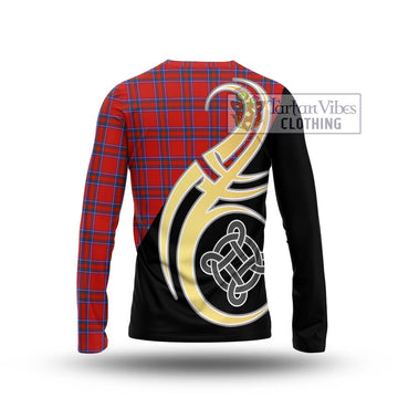 Rait Tartan Long Sleeve T-Shirt with Family Crest and Celtic Symbol Style