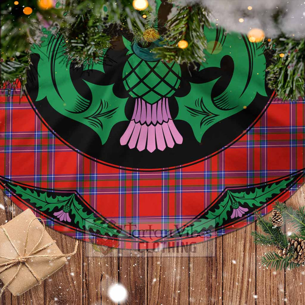 Tartan Vibes Clothing Rait Tartan Christmas Tree Skirt Scottish Thistle Style