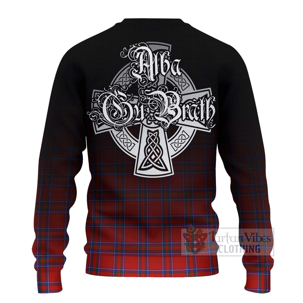 Tartan Vibes Clothing Rait Tartan Knitted Sweater Featuring Alba Gu Brath Family Crest Celtic Inspired