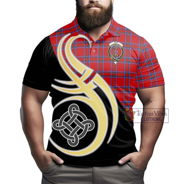 Rait Tartan Polo Shirt with Family Crest and Celtic Symbol Style