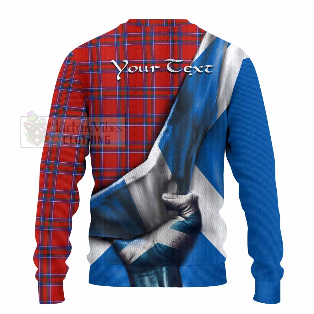 Tartan Vibes Clothing Rait Tartan Knitted Sweater with Family Crest Scotland Patriotic Style