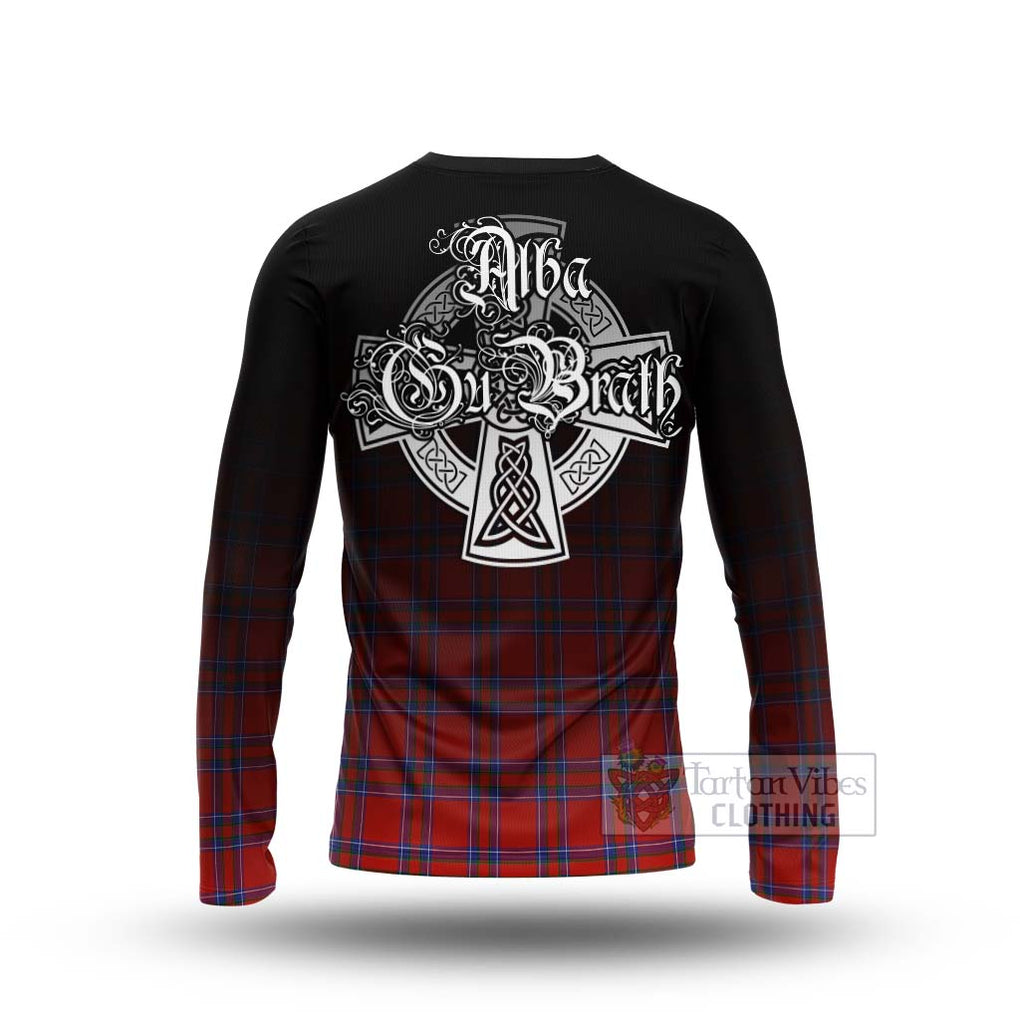 Tartan Vibes Clothing Rait Tartan Long Sleeve T-Shirt Featuring Alba Gu Brath Family Crest Celtic Inspired