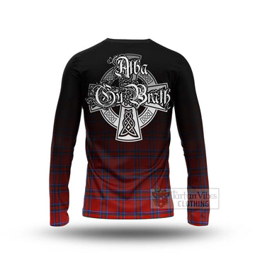 Rait Tartan Long Sleeve T-Shirt Featuring Alba Gu Brath Family Crest Celtic Inspired