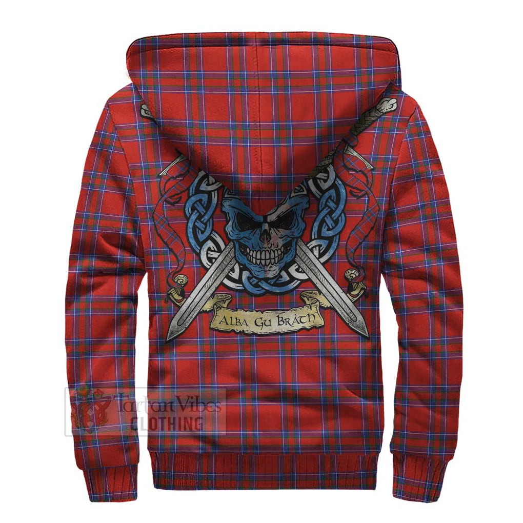 Tartan Vibes Clothing Rait Tartan Sherpa Hoodie with Family Crest Celtic Skull Style