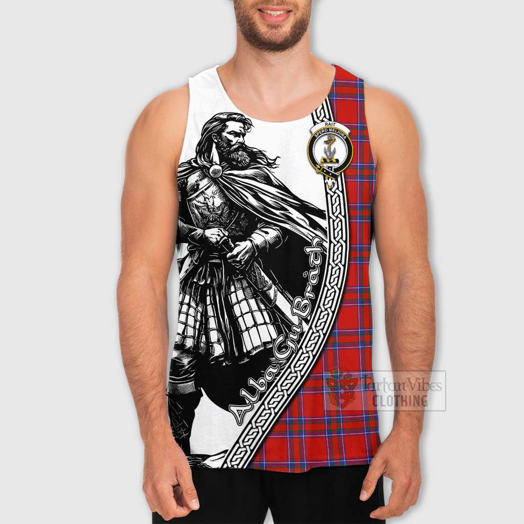 Tartan Vibes Clothing Rait Tartan Clan Crest Men's Tank Top with Highlander Warrior Celtic Style