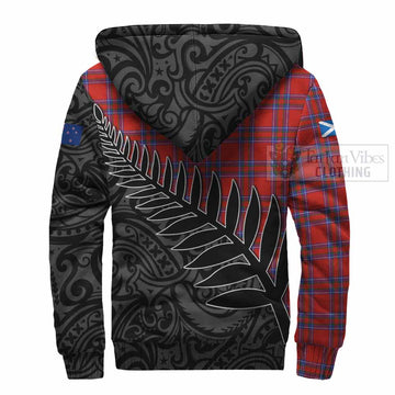 Rait Crest Tartan Sherpa Hoodie with New Zealand Silver Fern Half Style