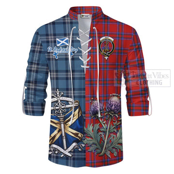 Rait Tartan Ghillie Kilt Shirt Happy St. Andrew's Day Half Tartan Style