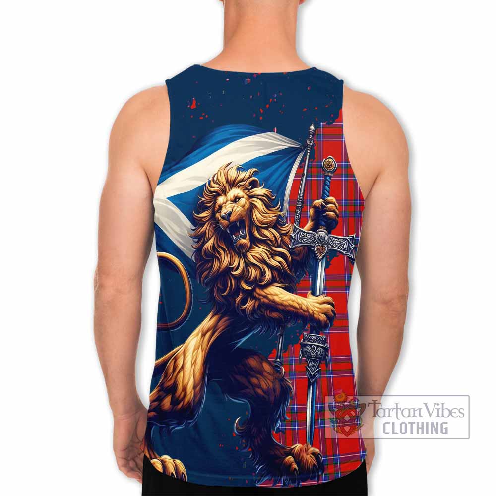 Tartan Vibes Clothing Rait Tartan Family Crest Men's Tank Top with Scottish Majestic Lion