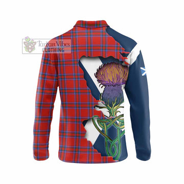 Rait Tartan Family Crest Long Sleeve Polo Shirt Scottish Thistle Celtic Inspired - Tartan Vibes Clothing