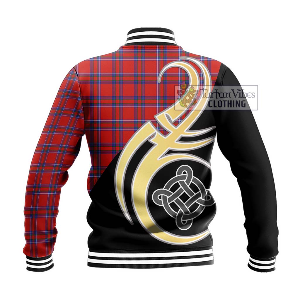 Rait Tartan Baseball Jacket with Family Crest and Celtic Symbol Style - Tartan Vibes Clothing