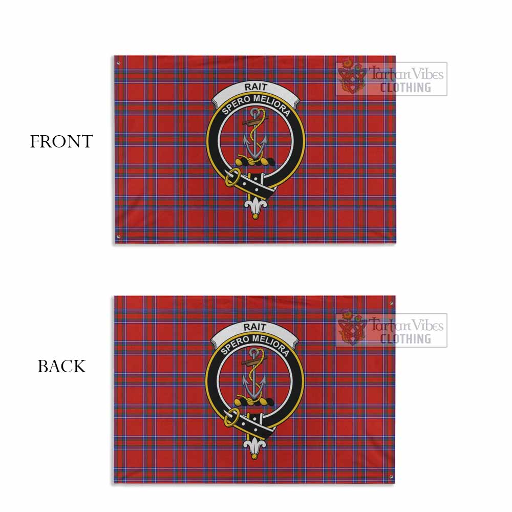 Tartan Vibes Clothing Rait Tartan House Flag with Family Crest