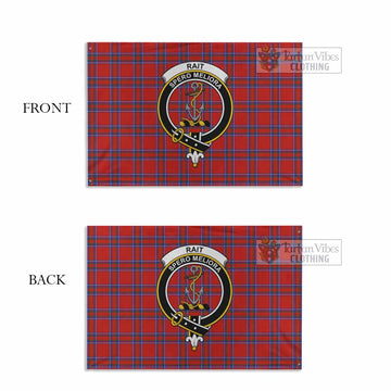 Rait Tartan House Flag with Family Crest