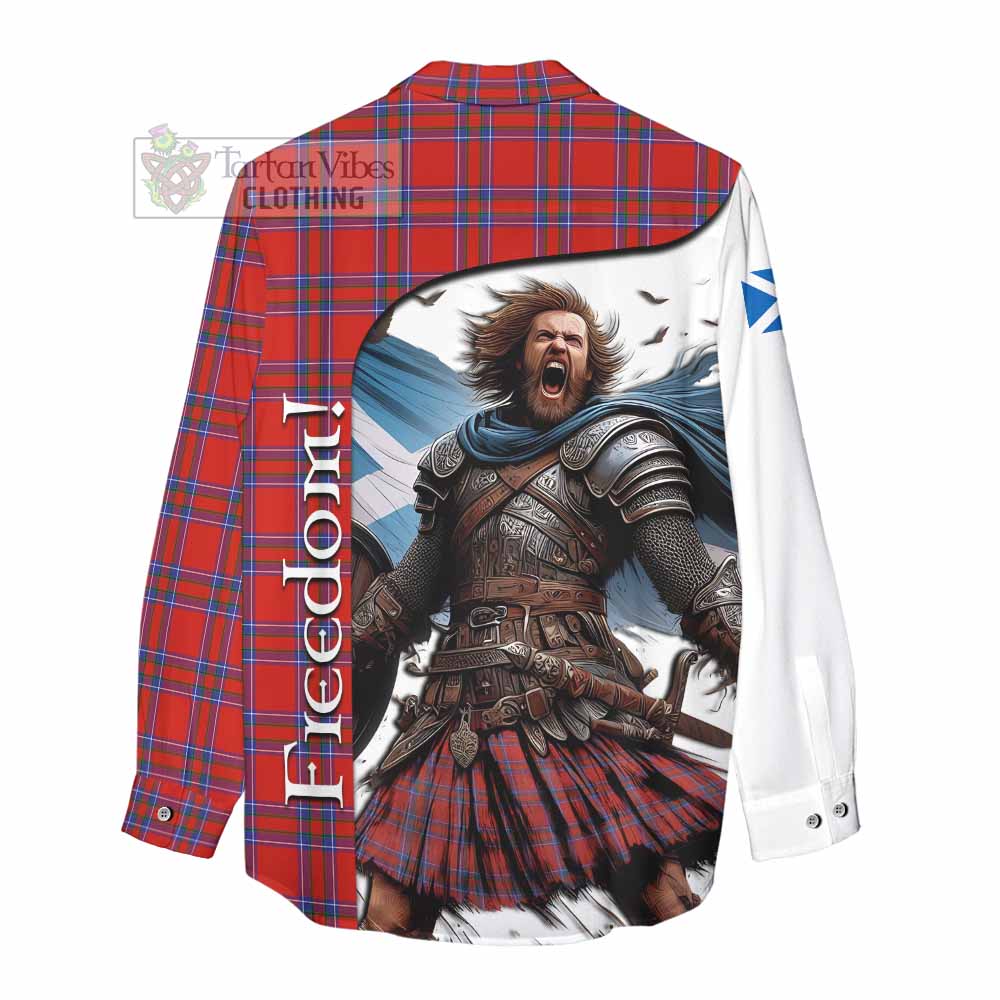 Tartan Vibes Clothing Rait Crest Tartan Women's Casual Shirt Inspired by the Freedom of Scottish Warrior