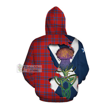 Rait Tartan Family Crest Cotton Hoodie Scottish Thistle Celtic Inspired Pullover Hoodie - Tartan Vibes Clothing