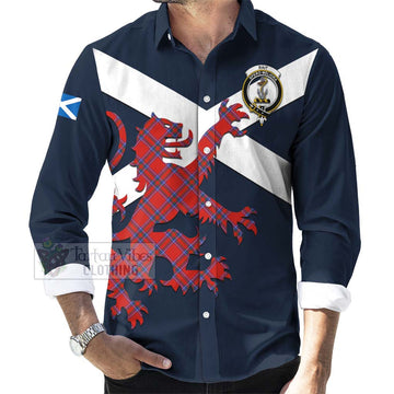 Rait Tartan Lion Rampant Long Sleeve Button Shirt Proudly Display Your Heritage with Alba Gu Brath and Clan Name