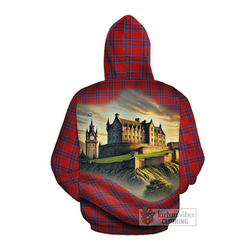 Rait Tartan Family Crest Cotton Hoodie with Scottish Ancient Castle Style Pullover Hoodie - Tartan Vibes Clothing