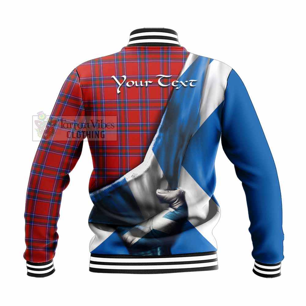 Tartan Vibes Clothing Rait Tartan Baseball Jacket with Family Crest Scotland Patriotic Style