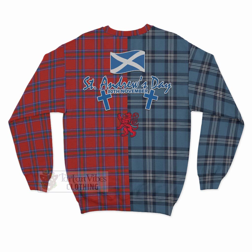 Tartan Vibes Clothing Rait Tartan Sweatshirt Happy St. Andrew's Day Half Tartan Style