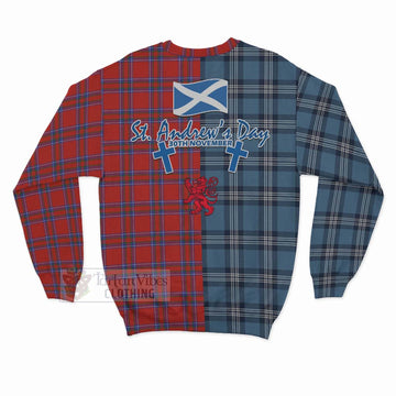 Rait Tartan Sweatshirt Happy St. Andrew's Day Half Tartan Style