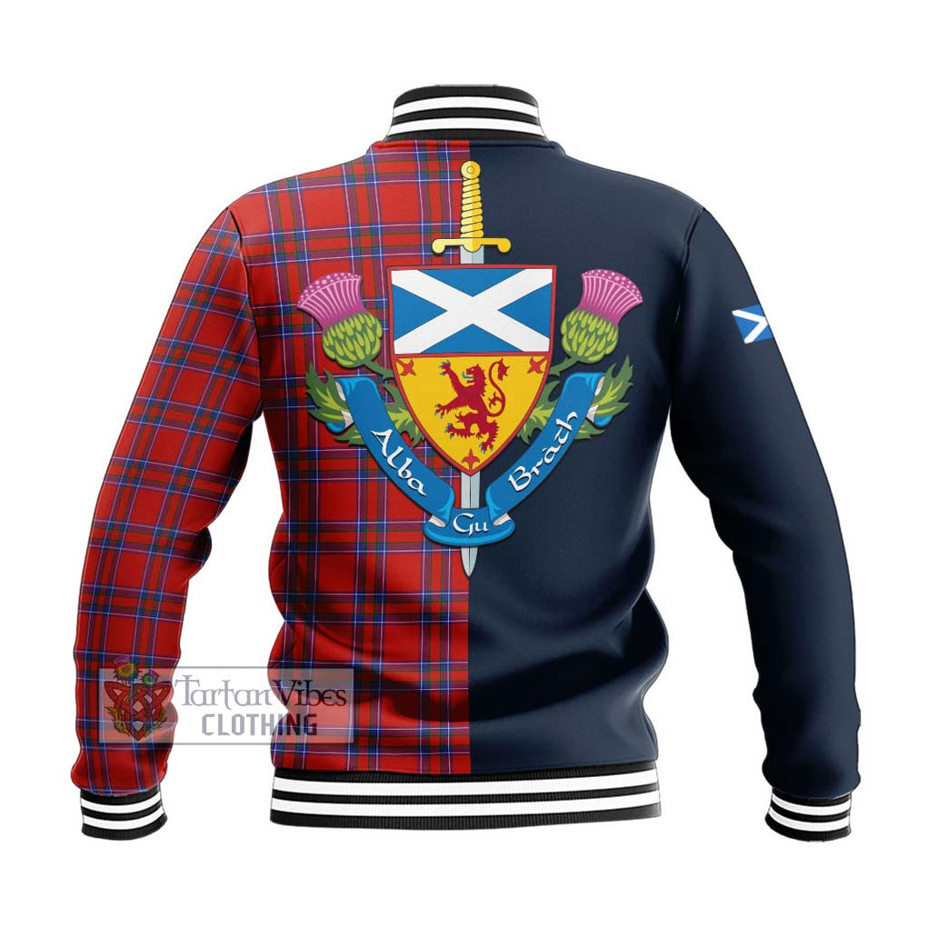 Rait Tartan Baseball Jacket Alba with Scottish Lion Royal Arm Half Style - Tartan Vibes Clothing