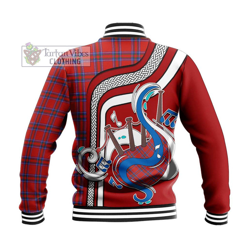 Tartan Vibes Clothing Rait Tartan Baseball Jacket with Epic Bagpipe Style