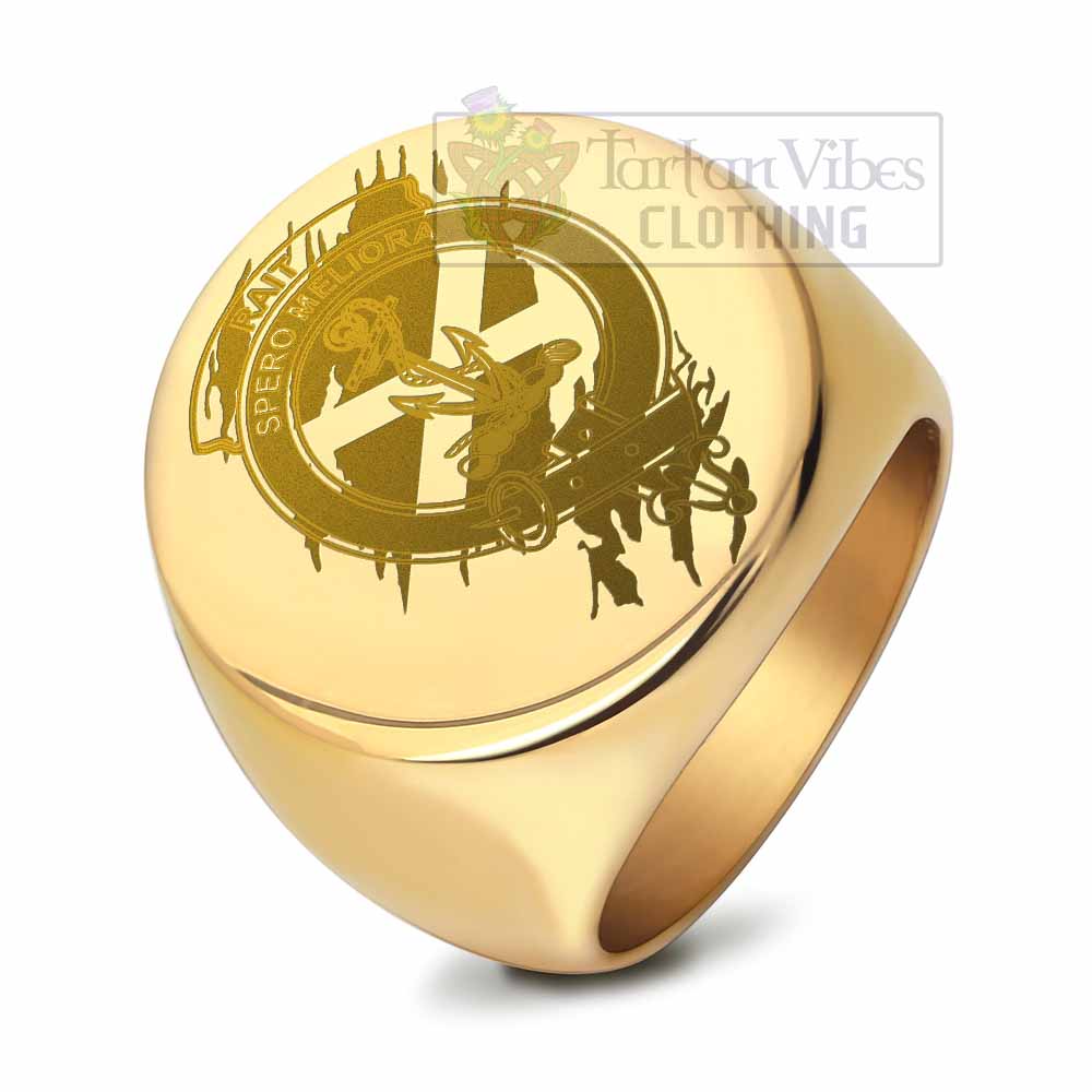 Tartan Vibes Clothing Rait Clan Crest Engraved Ring Scotland In Me Style