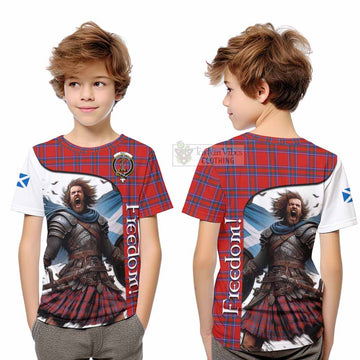 Rait Crest Tartan Kid T-Shirt Inspired by the Freedom of Scottish Warrior