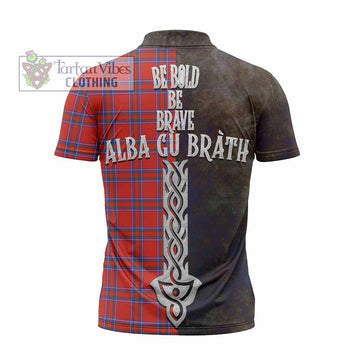 Rait Tartan Family Crest Zipper Polo Shirt Alba Gu Brath Be Brave Lion Ancient Style - Tartan Vibes Clothing