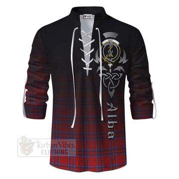 Rait Tartan Ghillie Kilt Shirt Featuring Alba Gu Brath Family Crest Celtic Inspired