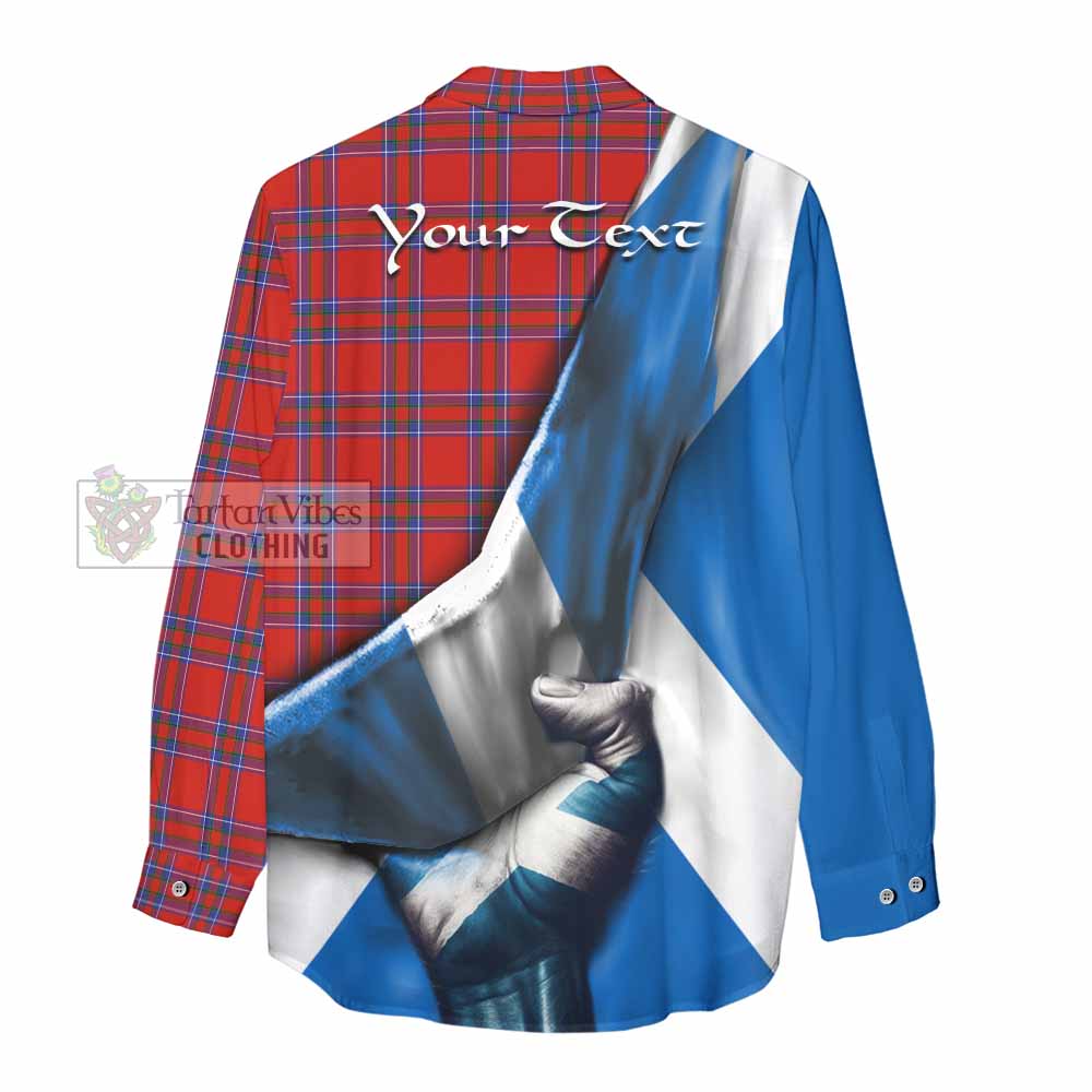 Tartan Vibes Clothing Rait Tartan Women's Casual Shirt with Family Crest Scotland Patriotic Style