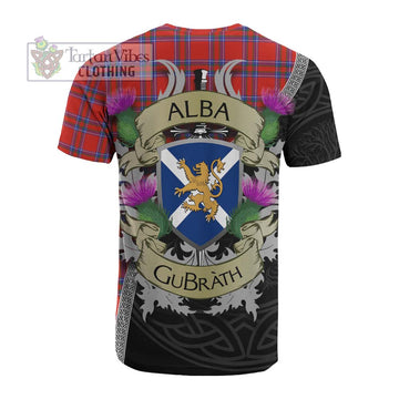 Rait Tartan Family Crest Cotton T-shirt Lion Rampant Royal Thistle Shield Celtic Inspired - Tartan Vibes Clothing