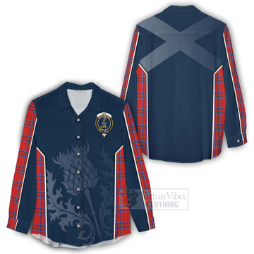 Rait Tartan Women's Casual Shirt with Family Crest and Scottish Thistle Vibes Sport Style