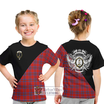 Rait Tartan Kid T-Shirt with Family Crest and Military Logo Style