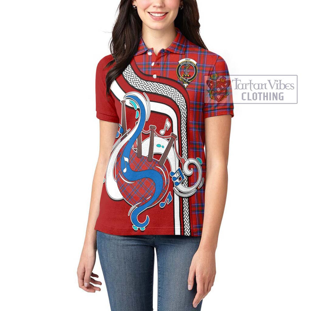 Rait Tartan Women's Polo Shirt with Epic Bagpipe Style - Tartanvibesclothing Shop