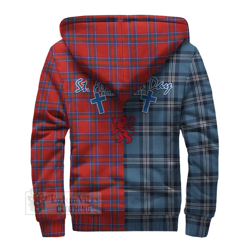 Tartan Vibes Clothing Rait Tartan Sherpa Hoodie Happy St. Andrew's Day Half Tartan Style