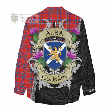 Rait Tartan Family Crest Women's Casual Shirt Lion Rampant Royal Thistle Shield Celtic Inspired - Tartan Vibes Clothing