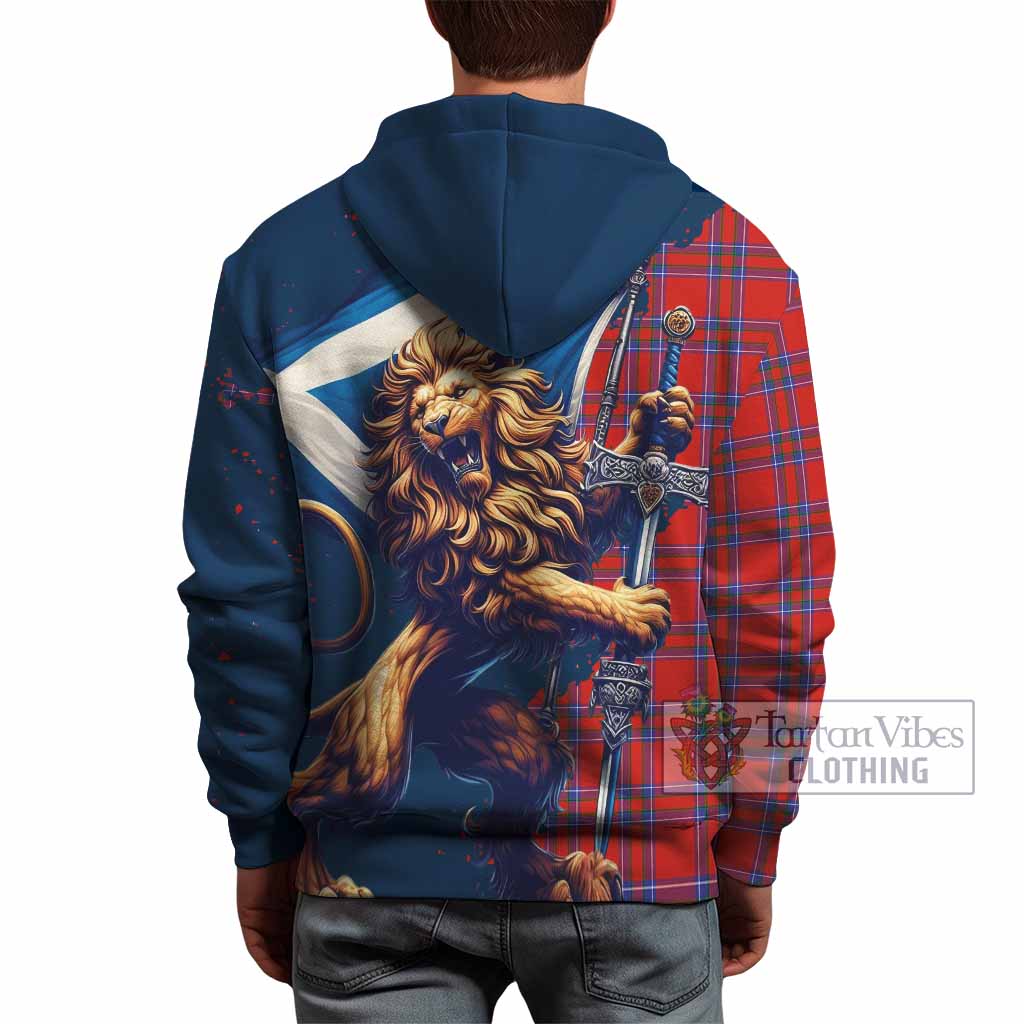 Rait Tartan Family Crest Hoodie with Scottish Majestic Lion